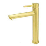 Darrahopens Furniture > Bathroom > Shower Heads & Screens WELS Brushed Gold Laundry Round Tall Basin Mixer Vanity Sink Faucet Tap 304 SUS