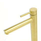 Darrahopens Furniture > Bathroom > Shower Heads & Screens WELS Brushed Gold Laundry Round Tall Basin Mixer Vanity Sink Faucet Tap 304 SUS