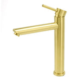 Darrahopens Furniture > Bathroom > Shower Heads & Screens WELS Brushed Gold Laundry Round Tall Basin Mixer Vanity Sink Faucet Tap 304 SUS