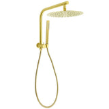 WELS Brushed Gold Round 12" Rain Shower Head Stainless Steel Handheld Diverter Wall Arm Set | darrahopens.com.au Premium AU Stock