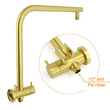 WELS Brushed Gold Round 2in1 Shower Head Set Diverter Wall Arm Metal Handheld With Mixer | darrahopens.com.au Premium AU Stock
