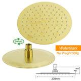 WELS Brushed Gold Round 2in1 Shower Head Set Diverter Wall Arm Metal Handheld With Mixer | darrahopens.com.au Premium AU Stock