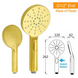 WELS Brushed Gold Round Twin 8" Shower Head Set Diverter Wall Arm Single Mode Handheld | darrahopens.com.au Premium AU Stock