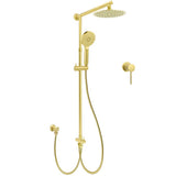 WELS Brushed Gold Shower 8" Round Head 3 Mode Handheld Rose Sliding Rail Mixer Dual Set | darrahopens.com.au Premium AU Stock