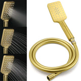 WELS Brushed Gold Square 10" Rain Head 3 Mode Handheld Sliding Rail Wall Mixer 2in1 Shower Set | darrahopens.com.au Premium AU Stock