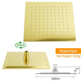 WELS Brushed Gold Square 10" Rain Head 3 Mode Handheld Sliding Rail Wall Mixer 2in1 Shower Set | darrahopens.com.au Premium AU Stock
