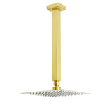 WELS Brushed Gold Square 8" Rain Shower Head 300mm Brass Ceiling Dropper Arm Set | darrahopens.com.au Premium AU Stock