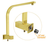 Darrahopens Furniture > Bathroom > Shower Heads & Screens WELS Brushed Gold Square Shower 10" Thin Rain Head Handheld Silde Rail Arm 2in1 Taps Set