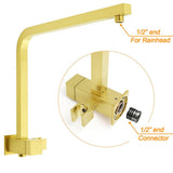 WELS Brushed Gold Twin Shower 12" Rain Head Handheld Diverter Wall Arm Set Square Taps | darrahopens.com.au Premium AU Stock