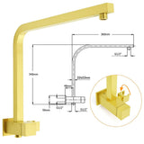 WELS Brushed Gold Twin Shower 8" Rain Head Handheld Diverter Wall Arm Square Mixer | darrahopens.com.au Premium AU Stock