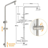 WELS Brushed Nickel 2in1 Shower Set Sliding Rail Arm 12" Round Head Handheld Small Face Mixer | darrahopens.com.au Premium AU Stock
