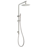 WELS Brushed Nickel 2in1 Shower Set Sliding Rail Arm 8" Round Head Stainless Steel Handheld Rose | darrahopens.com.au Premium AU Stock