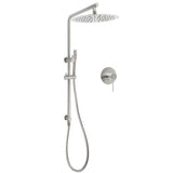 WELS Brushed Nickel 2in1 Shower Set Sliding Rail Arm Large 12" Round Head Handheld Mixer | darrahopens.com.au Premium AU Stock