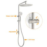 WELS Brushed Nickel Dual Shower Set Sliding Rail Arm 12" Round Head Handheld Wall Mixer | darrahopens.com.au Premium AU Stock