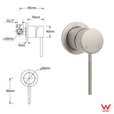 WELS Brushed Nickel Dual Shower Set Sliding Rail Arm Large 12" Round Head Handheld Small Face Mixer | darrahopens.com.au Premium AU Stock