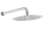 WELS Brushed Nickel Round 12" Rain Shower Head Straight Wall Mount Arm Mixer Set | darrahopens.com.au Premium AU Stock