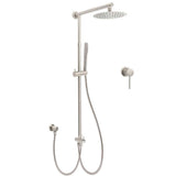 Darrahopens Furniture > Bathroom > Shower Heads & Screens WELS Brushed Nickel Round 8" Rain Head Shower 1 Mode Handheld Sliding Rail Mixer 2in1 Set