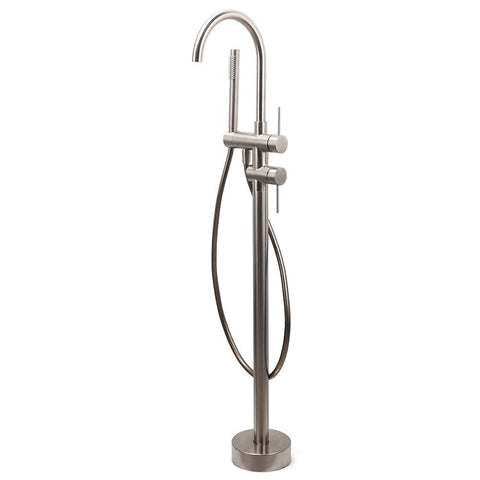 Darrahopens Furniture > Bathroom > Shower Heads & Screens WELS Brushed Nickel Stainless Steel Free Standing Mixer Faucet Tap Spout Handset