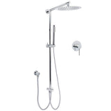 Darrahopens Furniture > Bathroom > Shower Heads & Screens WELS Chrome 10" Round Rain Handheld Double Shower Head Arm Sliding Rail Wall Mixer Valve