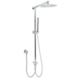 Darrahopens Furniture > Bathroom > Shower Heads & Screens WELS Chrome 10" Round Rain Handheld Double Shower Head Rose Sliding Rail Arm Diverter Set