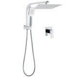 Darrahopens Furniture > Bathroom > Shower Heads & Screens WELS Chrome 2in1 10" Square Rain Shower Head Handheld Spray Diverter Wall Arm Mixer Set