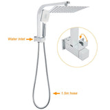 Darrahopens Furniture > Bathroom > Shower Heads & Screens WELS Chrome 2in1 10" Square Rain Shower Head Handheld Spray Diverter Wall Arm Mixer Set
