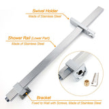 Darrahopens Furniture > Bathroom > Shower Heads & Screens WELS Chrome 8" Dual Square Shower Set Rain Head 3 Modes Handheld Sliding Rail