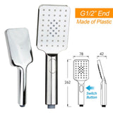 Darrahopens Furniture > Bathroom > Shower Heads & Screens WELS Chrome 8" Dual Square Shower Set Rain Head 3 Modes Handheld Sliding Rail