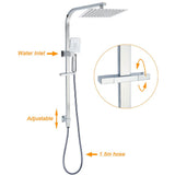 Darrahopens Furniture > Bathroom > Shower Heads & Screens WELS Chrome 8" Twin Square Shower Set Rain Head 3 Modes Handheld Sliding Rail + Taps