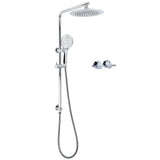 WELS Chrome 9" Plastic Rain Shower Head 3 Modes Handheld Rose Slide Rail Twin Taps | darrahopens.com.au Premium AU Stock