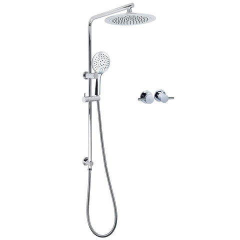 WELS Chrome 9" Plastic Rain Shower Head 3 Modes Handheld Rose Slide Rail Twin Taps | darrahopens.com.au Premium AU Stock