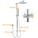 Darrahopens Furniture > Bathroom > Shower Heads & Screens WELS Chrome 9" Rainfall Dual Shower Head & Handheld Sliding Rail Wall Arm Round Set