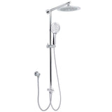 Darrahopens Furniture > Bathroom > Shower Heads & Screens WELS Chrome 9" Rainfall Dual Shower Head & Handheld Sliding Rail Wall Arm Round Set