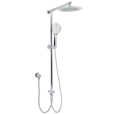 Darrahopens Furniture > Bathroom > Shower Heads & Screens WELS Chrome 9" Rainfall Dual Shower Head & Handheld Sliding Rail Wall Arm Round Set