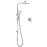 WELS Chrome Double Square 8" Shower Head Set 3 Function Handheld Rail Arm Mixer | darrahopens.com.au Premium AU Stock