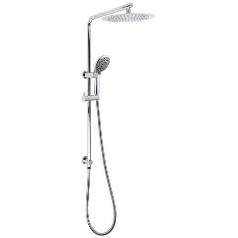 WELS Chrome Dual 10" Slim Rain Shower 5 Modes Handset Mixer Valve Sliding Rail + Single Mixer | darrahopens.com.au Premium AU Stock