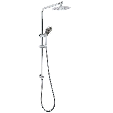 WELS Chrome Dual 8" Slim Rain Shower 5 Modes Rose Mixer Valve Sliding Rail Set | darrahopens.com.au Premium AU Stock