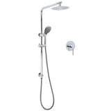 WELS Chrome Dual 8" Slim Rain Shower 5 Modes Rose Mixer Valve Sliding Rail Set + Mixer | darrahopens.com.au Premium AU Stock