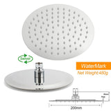 WELS Chrome Dual 8" Slim Rain Shower 5 Modes Rose Mixer Valve Sliding Rail Set + Taps | darrahopens.com.au Premium AU Stock
