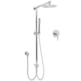 Darrahopens Furniture > Bathroom > Shower Heads & Screens WELS Chrome Round 2in1 8" Stainless Steel Rainfall Head Handheld Sliding Wall Rail Shower Mixer Set