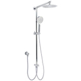 Darrahopens Furniture > Bathroom > Shower Heads & Screens WELS Chrome Round 8" Stainless Steel Rain Head Handheld Sliding Rail Arm 2in1 Shower Set