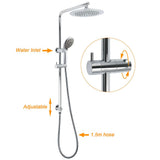 WELS Chrome Round 9" Rain Shower Head 5 Modes Massage Handheld Sliding Rail Set | darrahopens.com.au Premium AU Stock