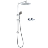 WELS Chrome Round 9" Rain Shower Head 5 Modes Massage Handheld Sliding Rail Set Twin Taps | darrahopens.com.au Premium AU Stock
