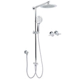 Darrahopens Furniture > Bathroom > Shower Heads & Screens WELS Chrome Round 9" Rainfall Dual Shower Head & Handheld Sliding Rail Wall Arm Twin Taps