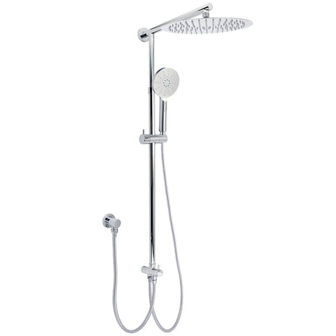 Darrahopens Furniture > Bathroom > Shower Heads & Screens WELS Chrome Round Large 12" Rain Shower Head 3 Modes Handheld Wall Arm Rail 2in1 Set