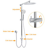 Darrahopens Furniture > Bathroom > Shower Heads & Screens WELS Chrome Round Large 12" Rain Shower Head 3 Modes Handheld Wall Arm Rail 2in1 Set