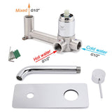 Darrahopens Furniture > Bathroom > Shower Heads & Screens WELS Chrome Round Wall Mounted Basin Vanity Mixer Bath Tub Bubble Faucet Spout