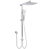 Darrahopens Furniture > Bathroom > Shower Heads & Screens WELS Chrome Square 10" Rain Shower Head 3 Function Handheld Sliding Rail Wall Arm Set