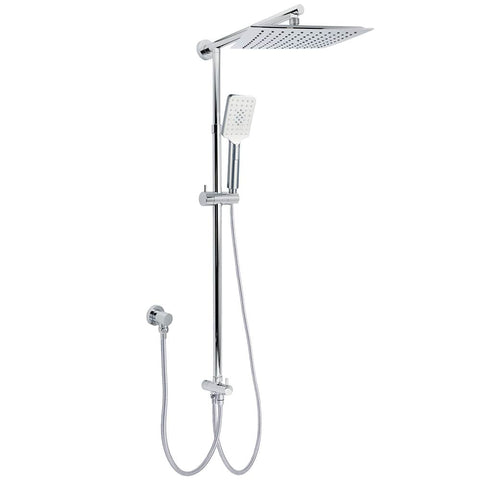 Darrahopens Furniture > Bathroom > Shower Heads & Screens WELS Chrome Square 10" Rain Shower Head 3 Function Handheld Sliding Rail Wall Arm Set