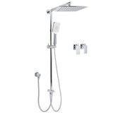 Darrahopens Furniture > Bathroom > Shower Heads & Screens WELS Chrome Square 10" Rain Shower Head 3 Mode Handheld Sliding Rail Wall Arm Taps Set